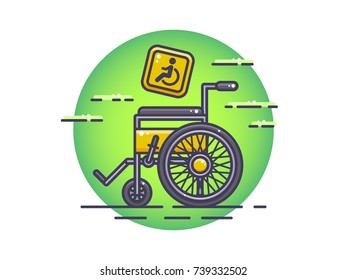 illustration wheelchair