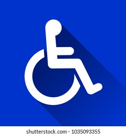Illustration of wheelchair icon with long shadow