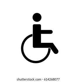 Illustration Wheelchair Icon On White Background Stock Vector (Royalty ...