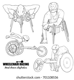 Illustration Of Wheelchair Racing Athletes