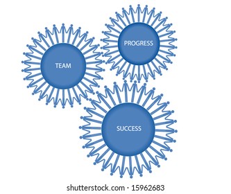 Illustration of wheeled with business people