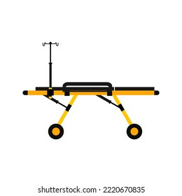 Illustration of the wheeled stretcher for ambulance on isolated background.