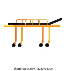 Illustration of a wheeled stretcher on isolated background.