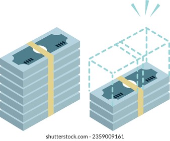 Illustration where money has decreased. Easy -to -use vector data.