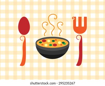 Illustration which can be used for menus, restaurants, catering services, diners, places that serve mainly soup or stews, cooking websites and forums etc