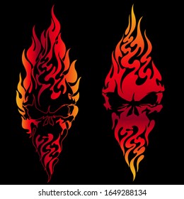 The illustration which combined a flame with the skull,
