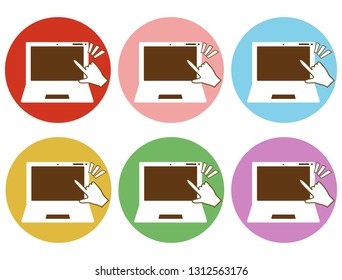 It is an illustration which imaged a search and click on a personal computer.