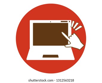 It is an illustration which imaged a search and click on a personal computer.