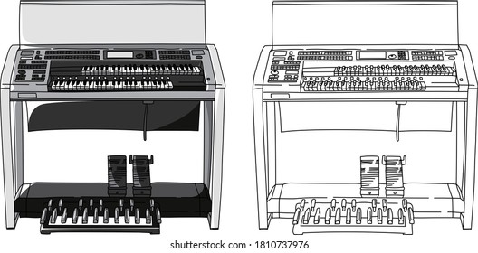 The illustration which saw an Electone from the front