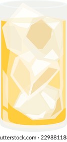 An illustration of whiskey and water