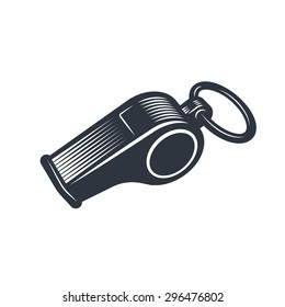 Illustration of whistle. Monochrome style. isolated on white background.