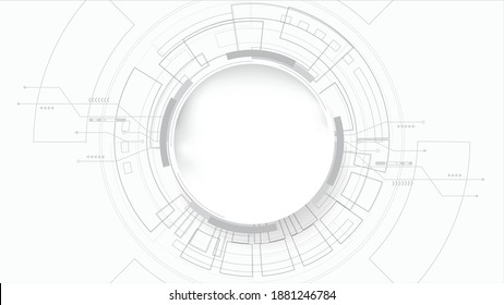 Illustration white background line pattern technology