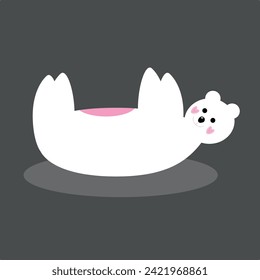 illustration of a white bear lying in a puddle