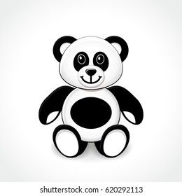 Illustration of white and black panda