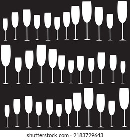 illustration with white and black wineglasses
