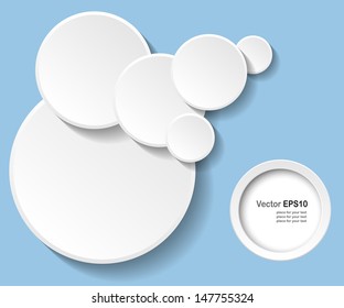 Illustration Weiße Blasen für Sprache, Set. Vektorgrafik. 
