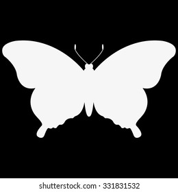 Illustration white butterflies. Vector background