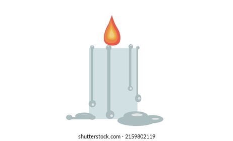 Illustration of white candle with flame