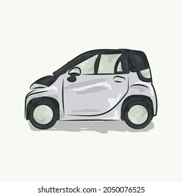 Illustration of a white car painting. vector