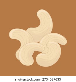 Illustration of white cashew nuts which can be a healthy snack