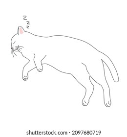 Illustration of a white cat.