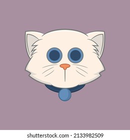 
Illustration white cat and cute big eyes
