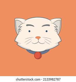 
Illustration white cat and cute little eyes