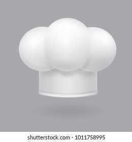 Illustration of a white chef hat icon realistic