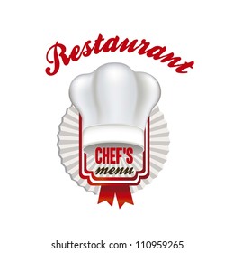 illustration of a white chef's hat, vector illustration