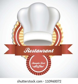 illustration of a white chef's hat, vector illustration