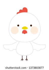 Illustration of a white chicken