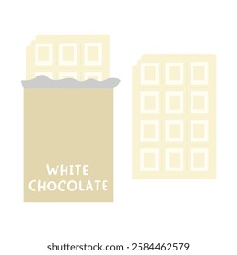 Illustration of white chocolate bar