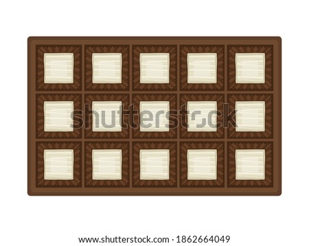 Illustration of white chocolate sweets in a box.