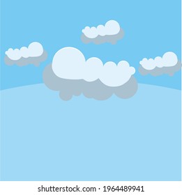 Ilustración de nubes blancas volando en un cielo azul claro.