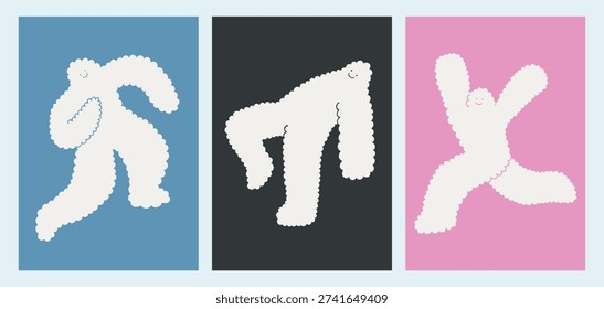 Ilustración nubes blancas sobre