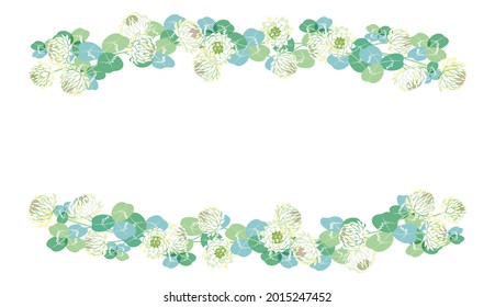 Illustration Of White Clover Frame On White Background