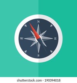 Illustration of White compass circle icon