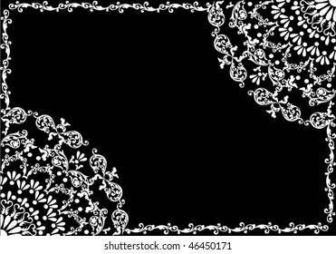 illustration with white curled frame