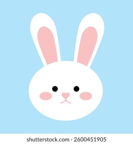 Illustration of a white cute rabbit