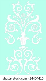 illustration with white decoration on blue background