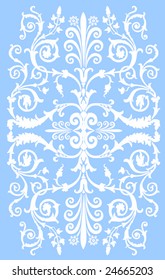 illustration with white decoration on blue background