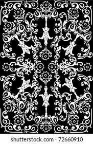 ilustración con diseño blanco aislado en fondo negro