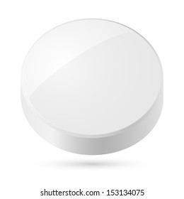 Illustration of white disk isolated on white background. 