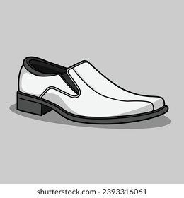 The Illustration of White Dress Shoes