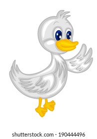 Illustration of a white duck