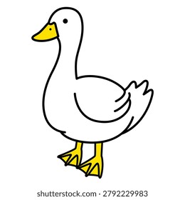 Illustration of a white duck