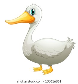 Illustration white duck white background