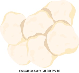 Illustration of White Dumplings Simple