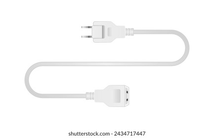 It is an illustration of the white extension cord.