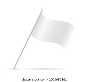 Illustration of a white flag isolated on a white background.